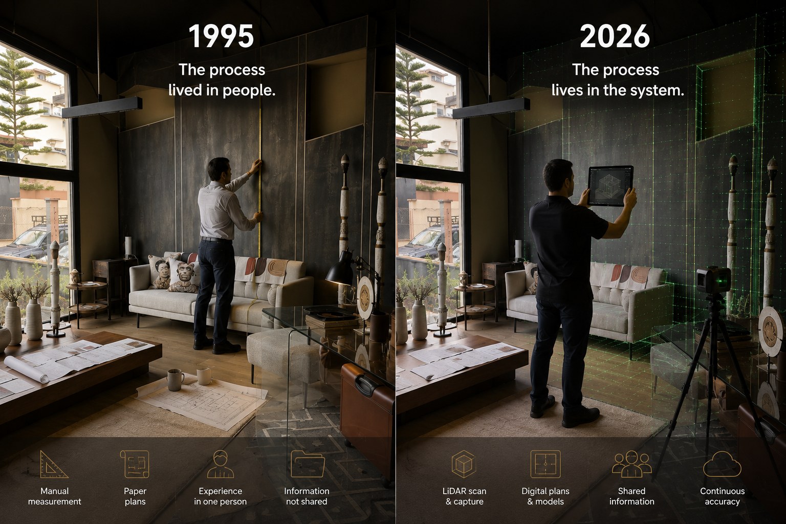 1995 to 2026 — the same room, two operating models